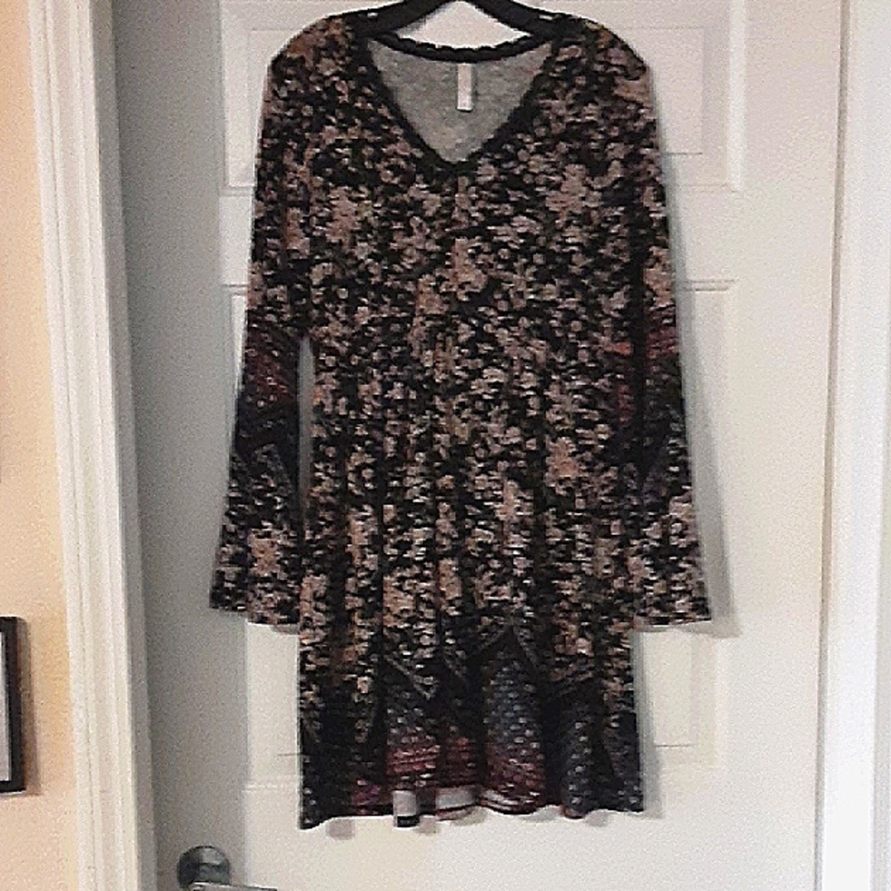 Floral Black and Brown Women's Dress